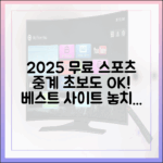 초보자도! 2025년 무료 스포츠 중계 베스트 사이트