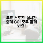 무료 스포츠 중계: 누구나 실시간 시청!