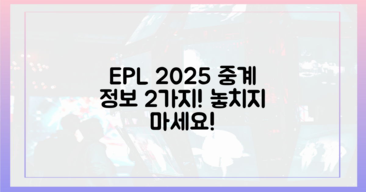2025년 EPL 최신 중계 정보 2가지