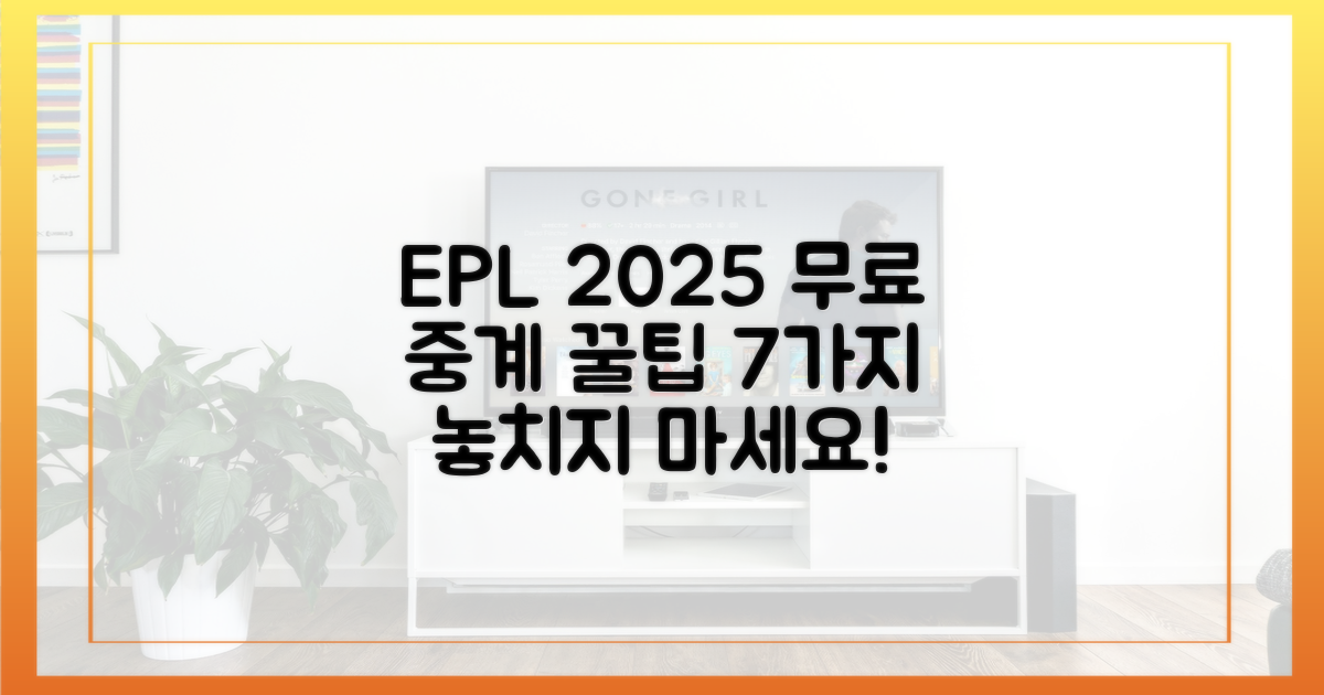 2025년 EPL 무료 중계 7가지 꿀팁