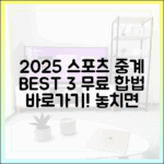 2025 최신 무료 스포츠 중계 3곳: 합법 바로가기!