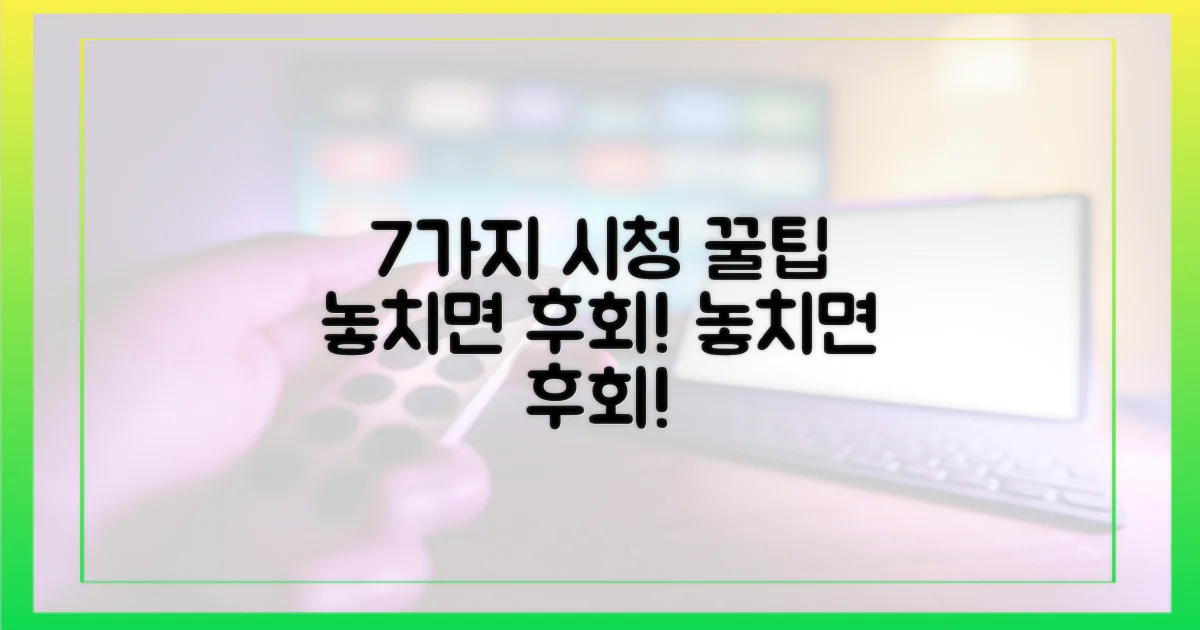 7가지 시청 노하우