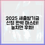 2025 소상공인 새출발기금: 신청 절차 완벽 마스터!