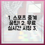 스포츠 중계 5가지 선택 꿀팁! (실시간 무료중계
