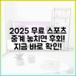 2025 최신 무료 스포츠 중계, 어디까지 알고 있나요?