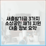 새출발기금 3가지: 소상공인 재기 지원 대출 인터뷰 요약