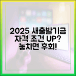 2025 소상공인 새출발기금, 자격 조건 바뀌었을까?