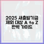2025 새출발기금 제외 대상 완벽 가이드