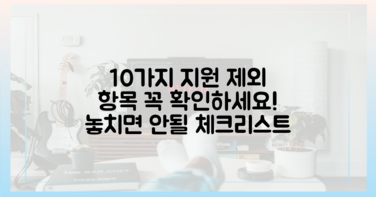 지원 제외 대상 10가지 확인 항목