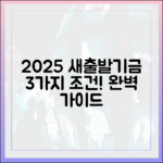 2025 새출발기금: 3가지 조건 완벽 가이드