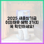 2025 새출발기금: 이자 감면/채무 조정 혜택 3가지