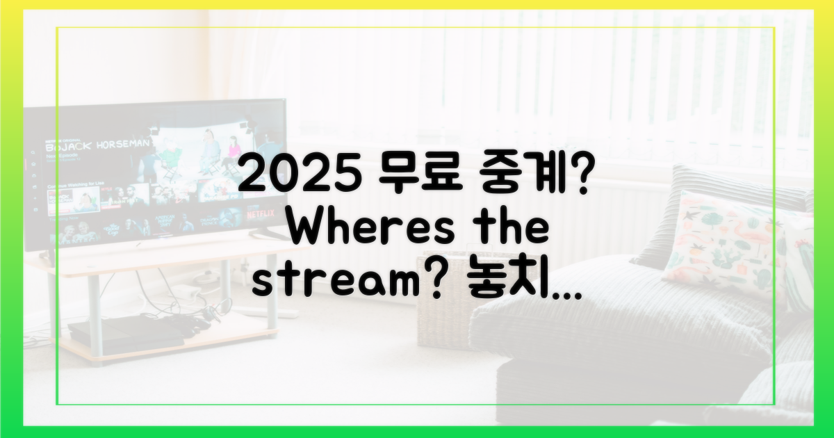 2025년, 무료 중계는 어디에?