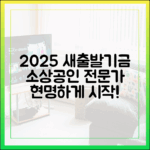 소상공인 전문가가 본 2025 새출발기금, 누구나 현명하게!