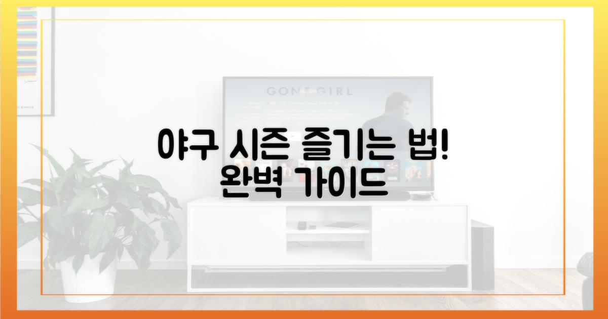 야구 시즌, 완벽하게 즐기세요!