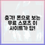 폰으로 보는 충격! 무료 스포츠 중계, 이 사이트가 답!