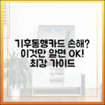 기후동행카드 손해? 구매 전 필수 체크리스트 완벽 가이드