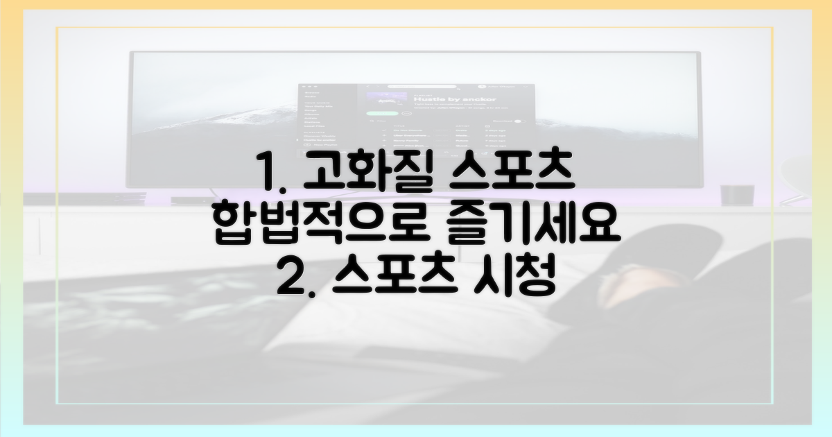 고화질 스포츠, 합법적으로 즐기세요