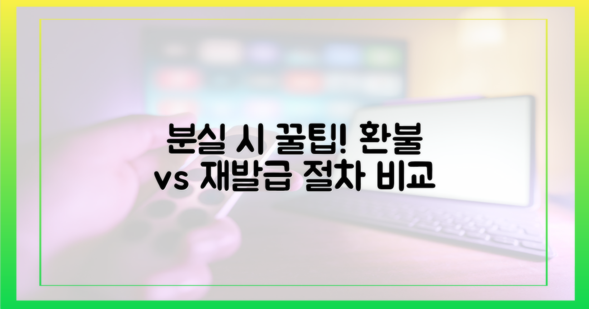 분실 전후, 환불/재발급 절차 비교
