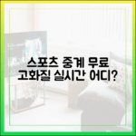 최신 무료 스포츠 중계, 고화질 실시간 어디일까요?