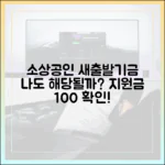 소상공인 새출발기금, 난 여기서 제외될까?