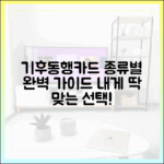 놀라운 선택! 내 생활 패턴 맞춤 기후동행카드 권종 완벽 가이드