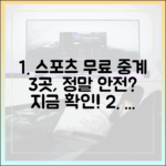 스포츠 중계 무료 3곳, 안전할까?