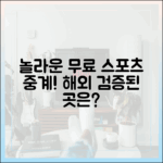 놀라운 무료 스포츠 중계! 해외 검증된 이곳은?