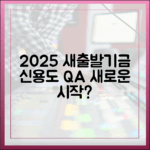 2025 새출발기금, 신용도에 미칠까? Q&A