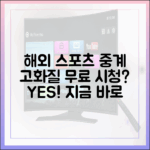 해외 스포츠 중계, 고화질 무료 시청 가능할까요?