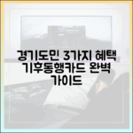 경기도민 3가지 혜택: 기후동행카드 완벽 가이드