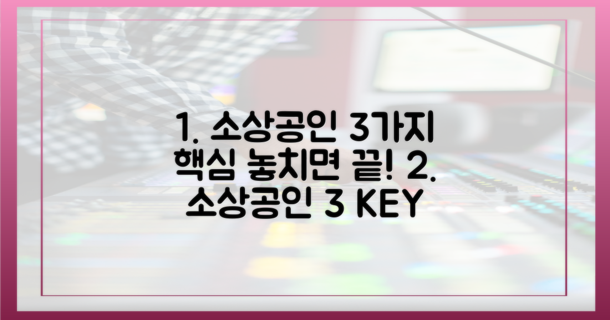 소상공인, 3가지 핵심, 놓치면?