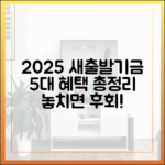 2025 소상공인 새출발기금 5대 혜택 총정리
