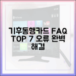 기후동행카드 FAQ TOP 7: 오류 완벽 해결