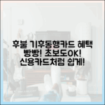 후불 기후동행카드: 신용카드 혜택, 초보도 쉽게!