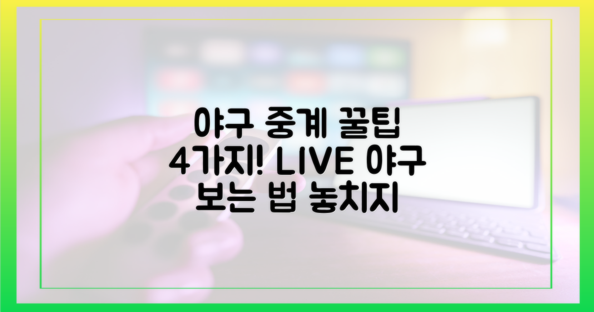 4가지 야구 실시간 시청법