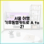 서울 여행 A to Z: 외국인 단기권 기후동행카드로 스마트하게!