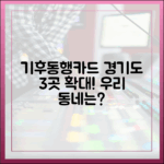 경기도 3가지 도시, 기후동행카드 확대! 우리 동네는?