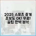 2025 스포츠 중계: 초보도 즐길 무료 사이트 완벽 분석