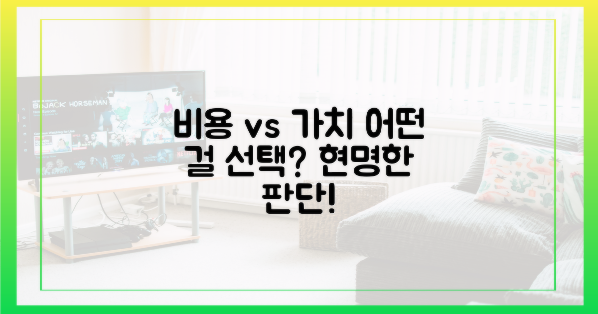 비용 vs 가치 판단