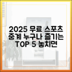 2025년, 누구나 즐기는 무료 스포츠 중계 순위!
