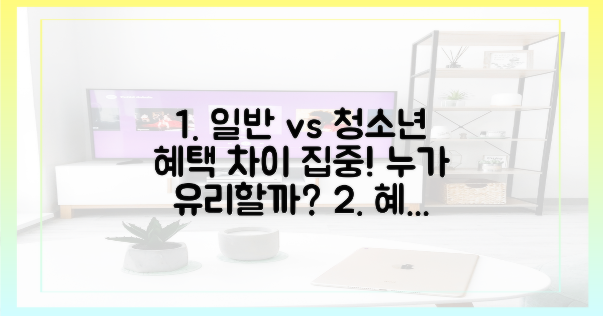 일반 vs 청소년 혜택 차이
