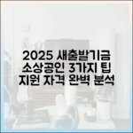 2025 새출발기금: 소상공인 3가지 지원 자격 팁