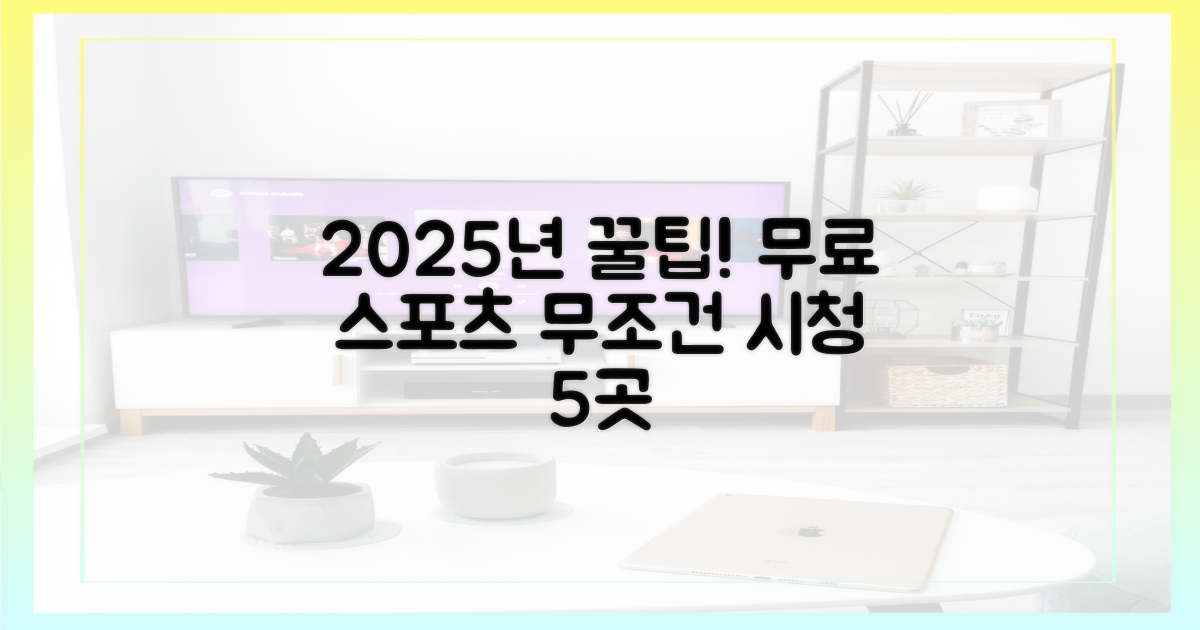 2025년 무료 스포츠 시청 5가지 사이트
