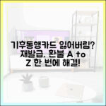 기후동행카드 분실? 재발급부터 환불까지 한번에 해결법!