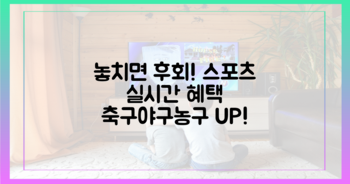 놓치면 후회! 축구, 야구, 농구 실시간 혜택