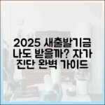 2025 소상공인 새출발기금, 나도? 자가 진단 완벽 가이드