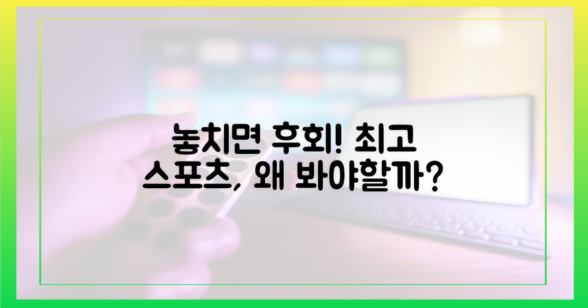 고화질 스포츠, 왜 놓치면 안될까?