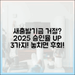 새출발기금 거절? 2025년 승인율 높이는 법 3가지?