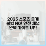 2025 스포츠 중계 완벽 가이드: 불법 위험 & 안전 채널