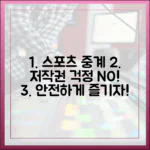 놀라운 스포츠 중계! 저작권 걱정 없이 안전하게 즐기는 법